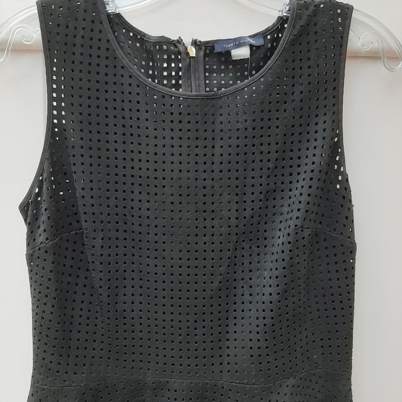 Tommy Hilfiger Black Suede Checkered Dress sz4 - Picture 3 of 6